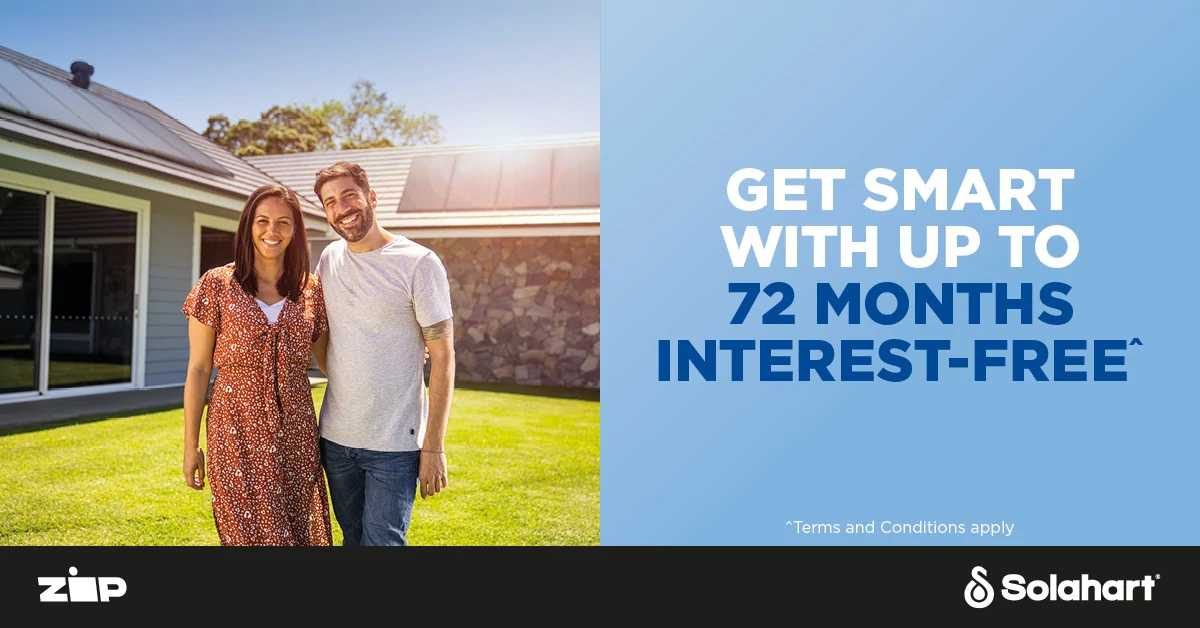 Get 72 months interest free on solar with Solahart